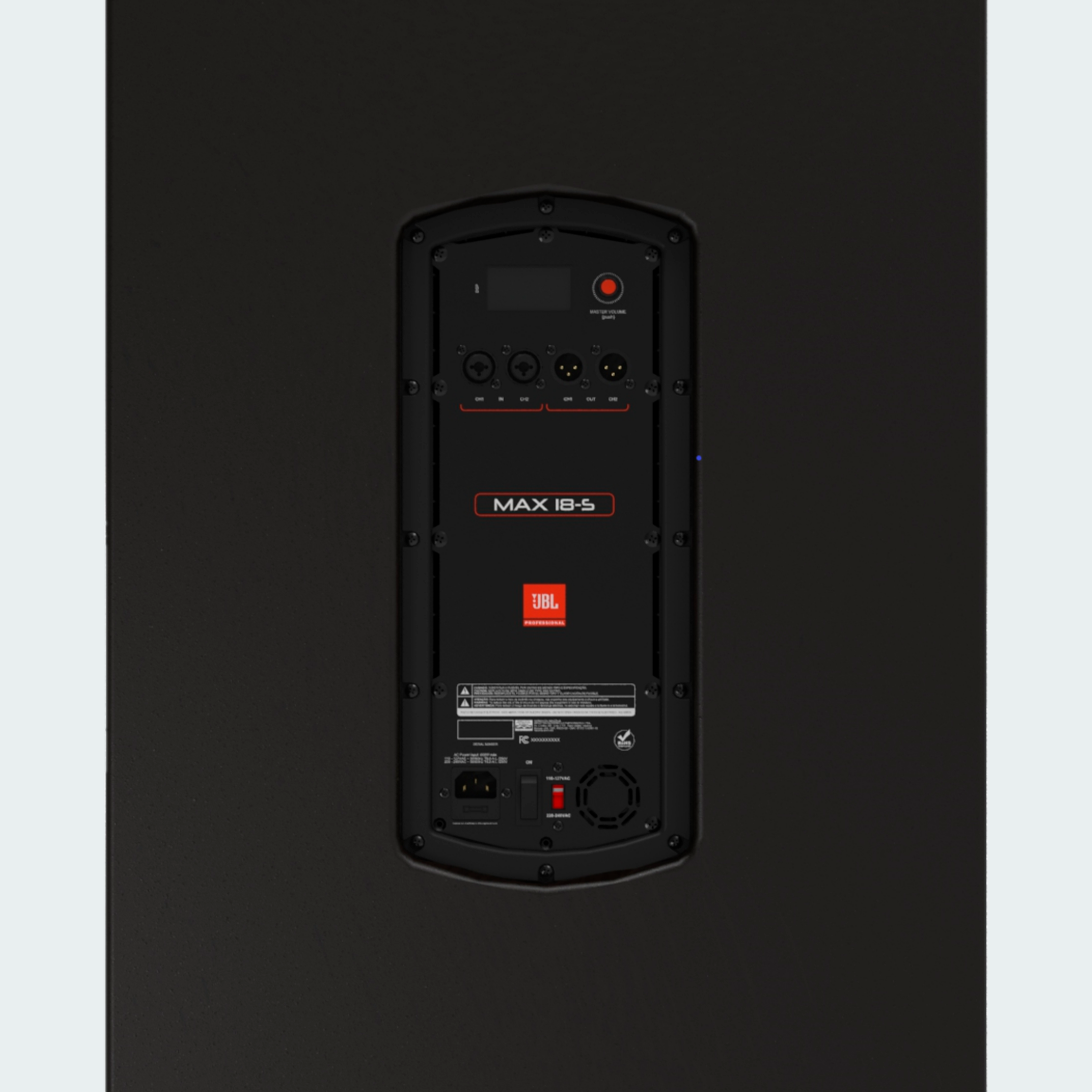 Subwoofer Amplificado Profissional 18" JBL MAX 18S 500W RMS Bivolt - Preto